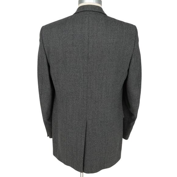 Hart Schaffner Marx Sport Coat Mens 44L Gray Wool Tweed Comfort Jacket Lined Vtg - Picture 2 of 16